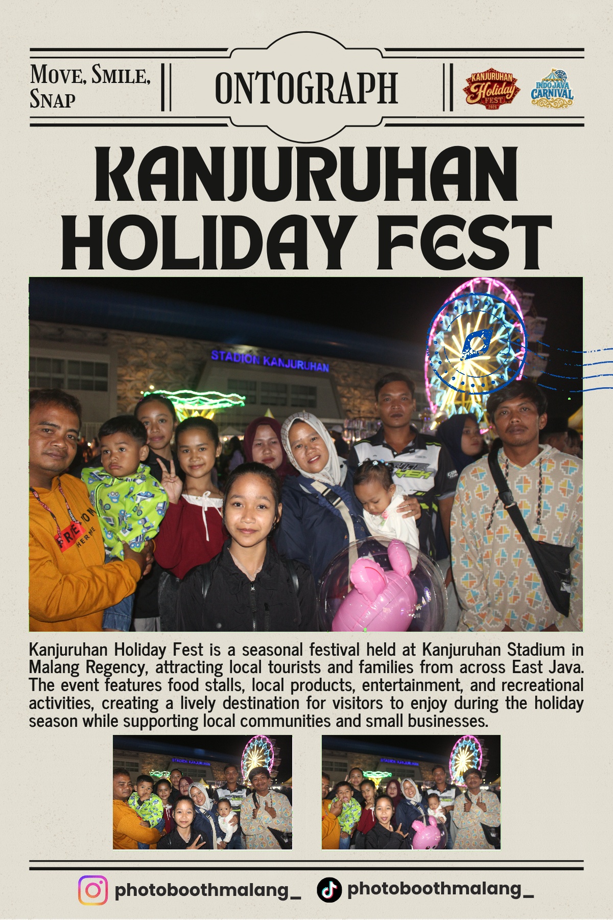 Frame photobooth OntoGraph di Kanjuruhan Holiday Fest Stadion Kanjuruhan